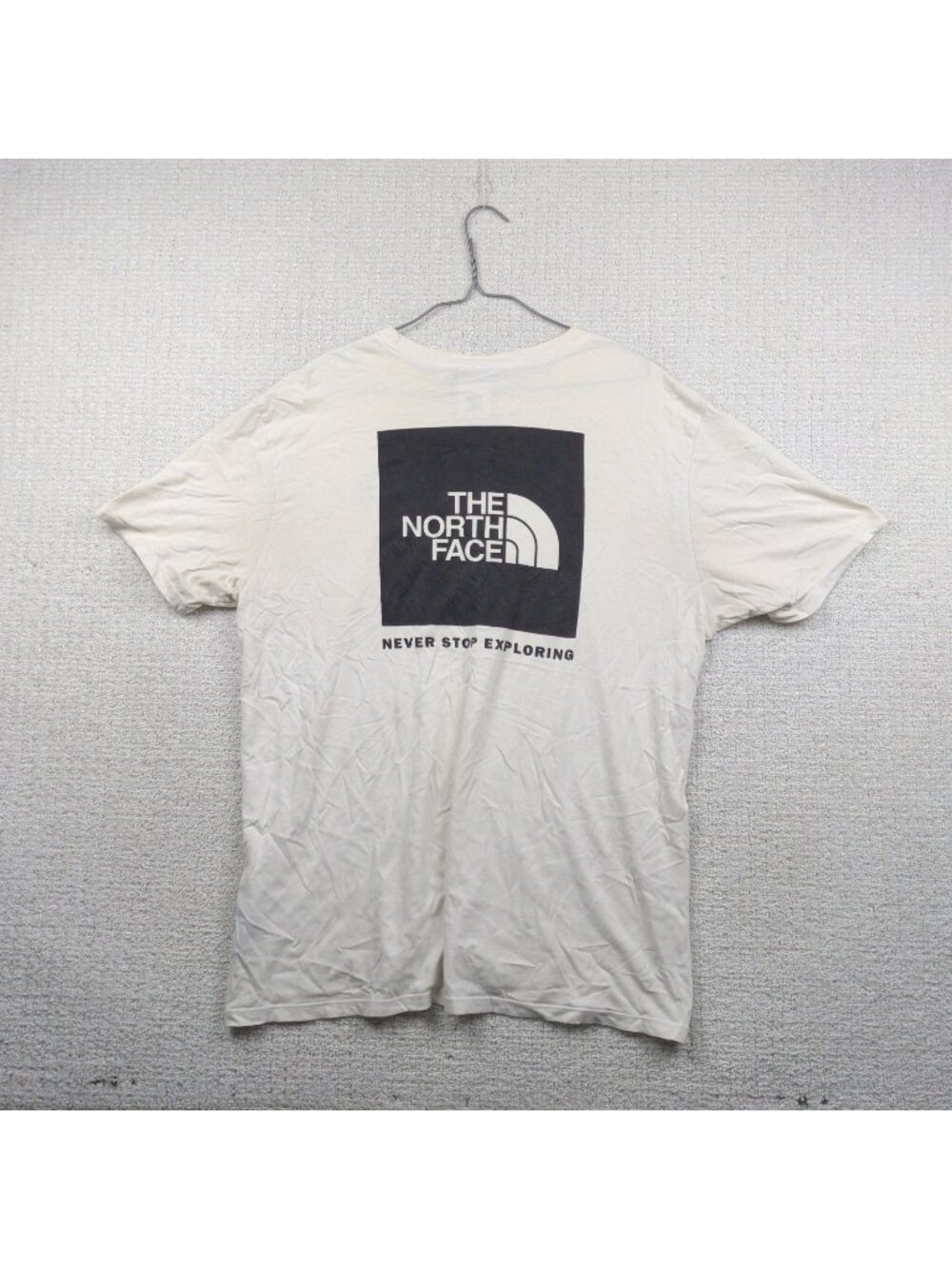 The North Face Mens XL Circular Design Graphic Gorp Logo T-Shirt Off-White Read